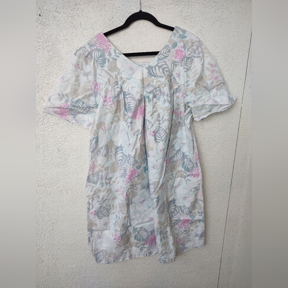 Sears Lounging Dress Moo Moo Mumu Night Gown Everyday Beach Coverup Floral - Picture 2 of 10